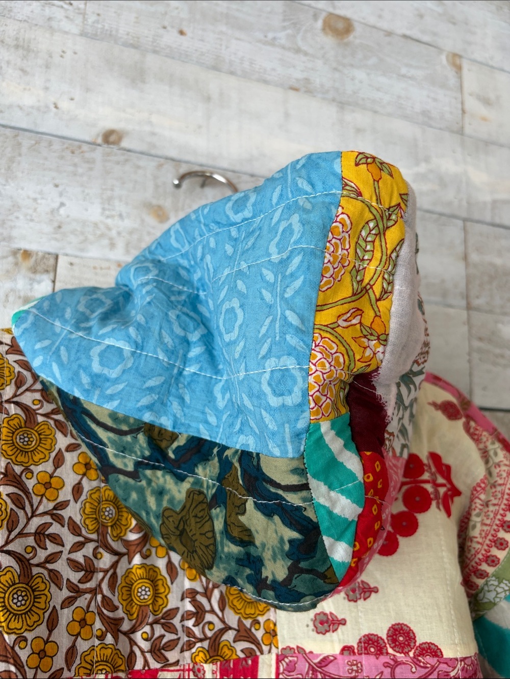 Ashley Tailor Handmade Patchwork Quilted Cotton Hooded Jacket Boho jacket - Picture 9 of 11
